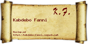 Kabdebo Fanni névjegykártya