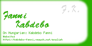 fanni kabdebo business card